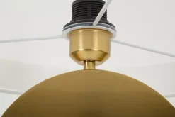 Lampadaire en Métal "Coin" 151cm Or & Blanc