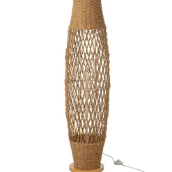 Lampadaire en métal et bois beige 31x31x119.5 cm