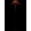 Lampadaire en métal et rotin noir et naturel 61x61x154 cm