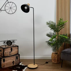 Lampadaire en métal noir 145 cm