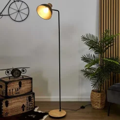 Lampadaire en métal noir 145 cm