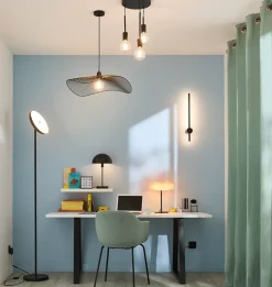 Lampadaire en métal noir mat LED intégrée 2500lm dimmable 35W ⌀30xH.181cm, Goodhome Songor