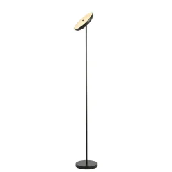Lampadaire en métal noir mat LED intégrée 2500lm dimmable 35W ⌀30xH.181cm, Goodhome Songor