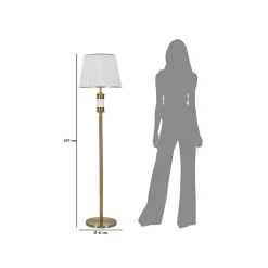 Lampadaire en Métal "Whity" 160cm Blanc & Or