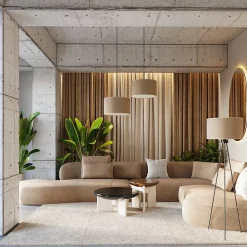 Lampadaire en tissu/PVC/acier 1 lampes 40x40x135cm Sollux