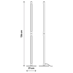 Lampadaire Eucrite LED intégrée argent