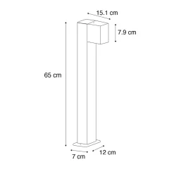 Lampadaire extérieur industriel gris foncé 65 cm IP44 - Baleno