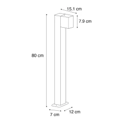 Lampadaire extérieur industriel brun rouille 80 cm IP44 - Baleno