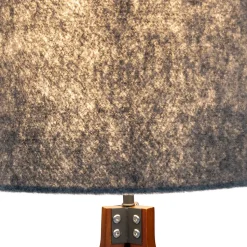 Lampadaire FILCO D 45cm H 147cm bois plastique brun gris douille E27 salon chambre a manger chambre style moderne