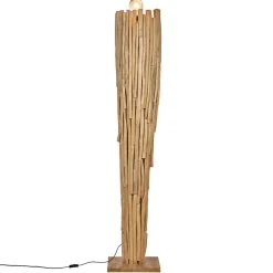 Lampadaire H. 171 cm assemblage bouts de bois de teck massif - ED