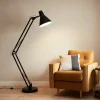 Lampadaire Harchies GoodHome E27 noir mat