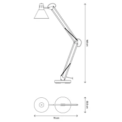 Lampadaire Harchies GoodHome E27 noir mat