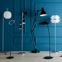 Lampadaire Harchies GoodHome E27 noir mat