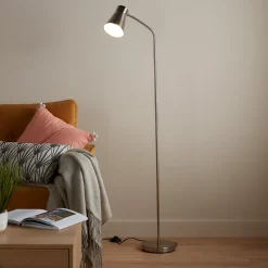 Lampadaire Hetange GoodHome E27 argent