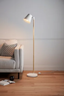 Lampadaire incandescent Mulanje GoodHome E14 blanc mat