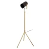 Lampadaire Industriel "Celeste" 163cm Noir & Or