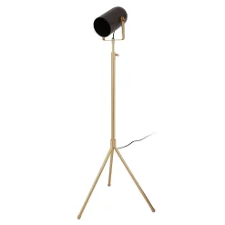 Lampadaire Industriel "Celeste" 163cm Noir & Or