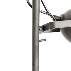 Lampadaire industriel en acier et bois 2 lumières - Emado