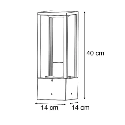 Lampadaire industriel noir 40 cm IP44 - Charlois