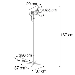 Lampadaire industriel noir inclinable - Movie