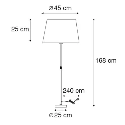 Lampadaire intelligent bronze avec abat-jour marron 45 cm avec Wifi A60 - Parte