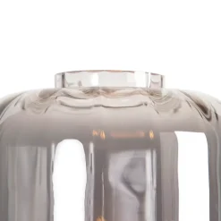 Lampadaire intelligent noir avec verre fumé incl. Wifi ST64 - Qara