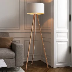 Lampadaire intérieur Petronia en bambou E27 15W ⌀62 x H.148cm GoodHome