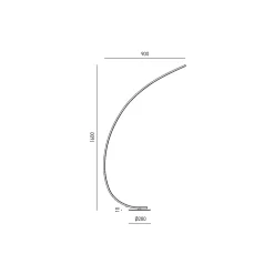 Lampadaire Iole dimmable LED 30W lumière chaude 3000K - Lampadaire couleur or brossé, en aluminium