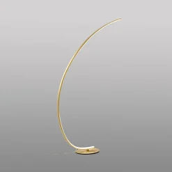 Lampadaire Iole dimmable LED 30W lumière chaude 3000K - Lampadaire couleur or brossé, en aluminium