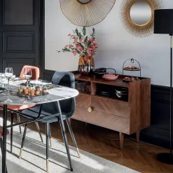 Lampadaire Jule - noir et doré - métal H151 cm - Atmosphera