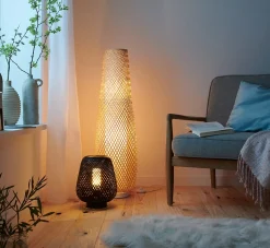 Lampadaire Kasungu E27 60w IP20 ø28 x h. 95,5 cm GoodHome coloris naturel