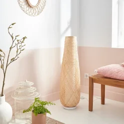 Lampadaire Kasungu E27 60w IP20 ø28 x h. 95,5 cm GoodHome coloris naturel