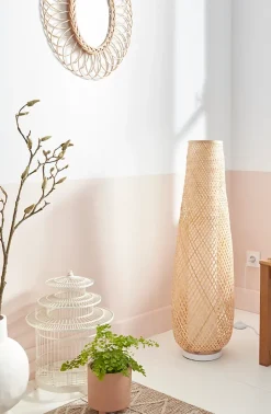 Lampadaire Kasungu E27 60w IP20 ø28 x h. 95,5 cm GoodHome coloris naturel