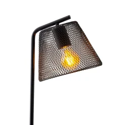 Lampadaire 'KORIE', lampadaire en métal noir, avec douille E27, hauteur 140 cm, pour le salon et le bureau