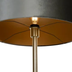 Lampadaire laiton avec abat-jour en velours vert 50 cm - Simplo