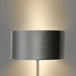 Lampadaire laiton avec abat-jour en velours vert 50 cm - Simplo