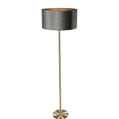 Lampadaire laiton avec abat-jour en velours vert 50 cm - Simplo