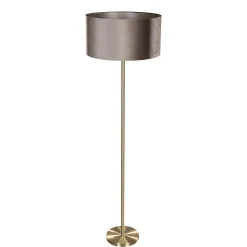 Lampadaire laiton avec abat-jour en velours taupe 50 cm - Simplo