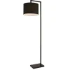 Lampadaire Lampe à Pied Avec Abat-jour Métal Et Tissu Noir 161 Cm lux.pro