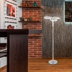 Lampadaire LED 166 cm design trèfle pied métal chromé - CLOVER