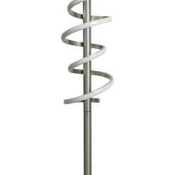 Lampadaire LED BELLEZA 140cm metal plastique nickel mat blanc LEDs fixes salon salle a manger chambre bureau moderne