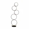 Lampadaire LED cercles superposés en métal noir - Newton