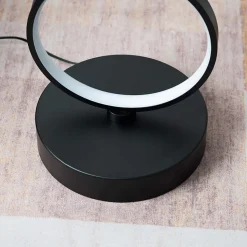 Lampadaire LED cercles superposés en métal noir - Newton