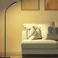 Lampadaire LED Contrôle Tactile Sur Pied noir