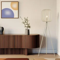 Lampadaire LED décoratif 1xE27 23W IP20 - Métal beige