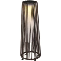 Lampadaire LED de jardin style colonial dia. 21,5 x 61H cm résine tressée filaire
