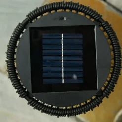 Lampadaire LED de jardin style colonial dia. 21,5 x 61H cm résine tressée filaire