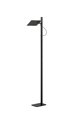 Lampadaire led de salon noir, 24W 2160lm, réglable en hauteur et orientable à 340, interrupteur on/off, CCT et variateur à pied