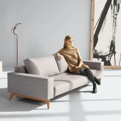 Lampadaire LED Effet Bois Wengé FISHTEC 3 Températures Tête Flexible Tactile