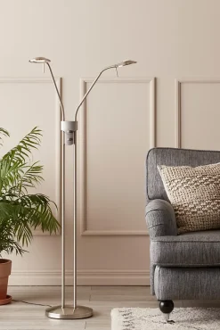 Lampadaire, LED fixe, 2x6W, IP20, acier - Markslöjd - Hudson